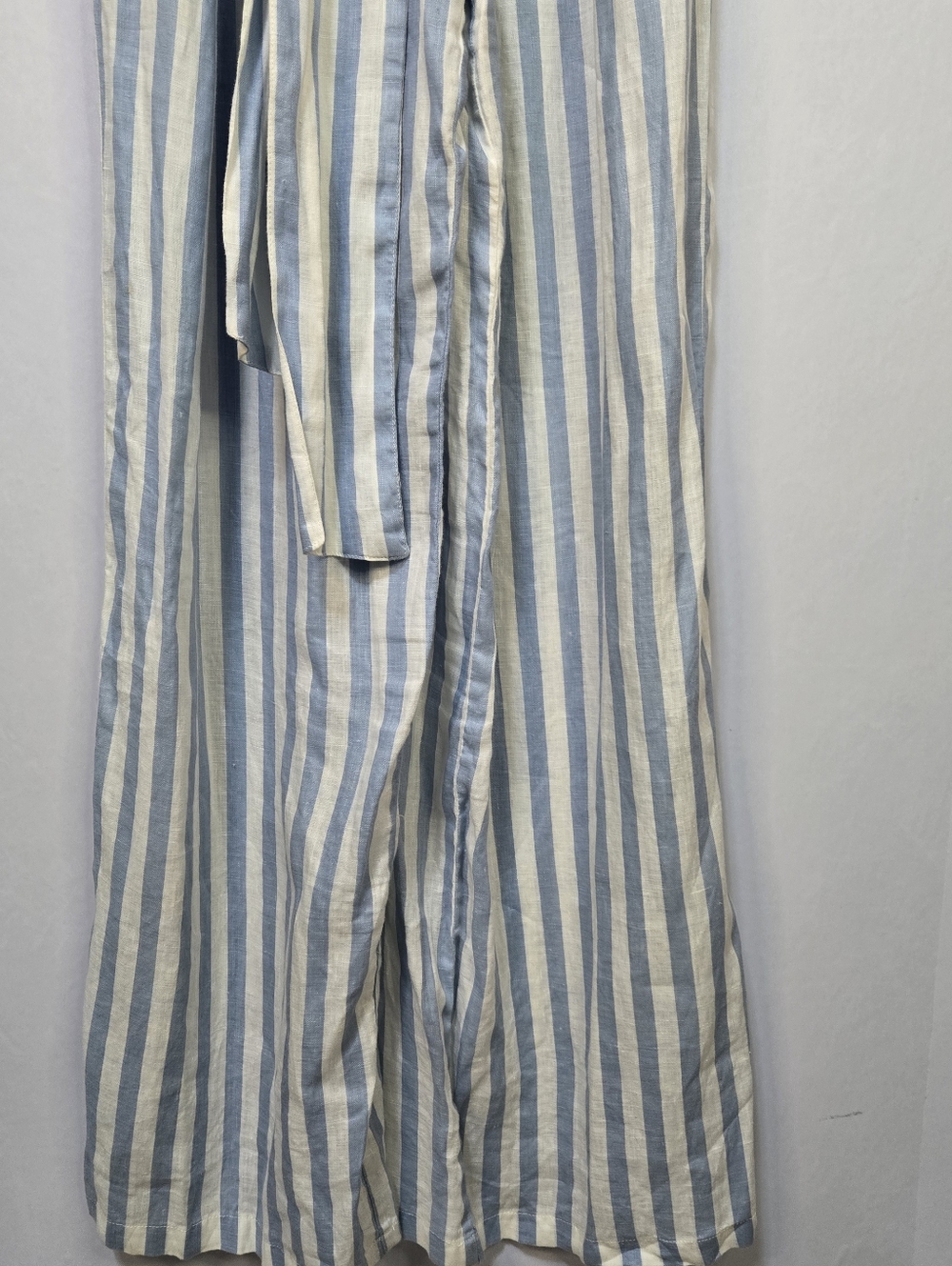 MANGO Casual Size XS Striped Blue & White Maxi Jumpsuit with Tie Waist - Picture 5 of 9